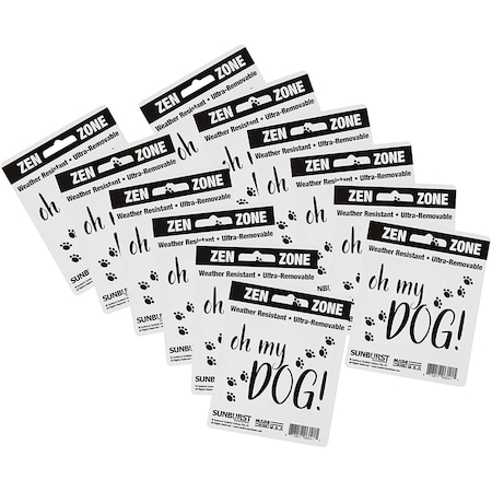 Sunburst Systems Decal O My Dog 2.75 in x 3.5 in, 12-Pack PK 6241